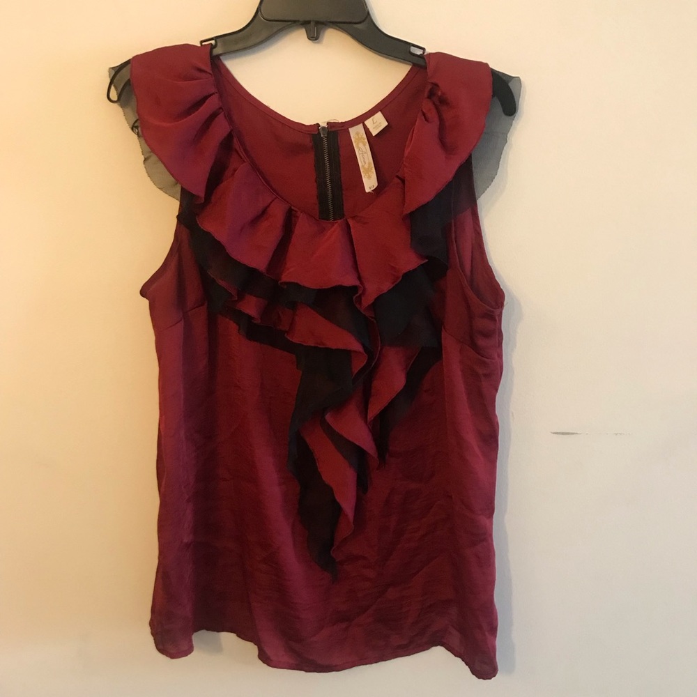Red Ruffle Top